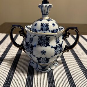 Bombay Blue and White Sugar Dish